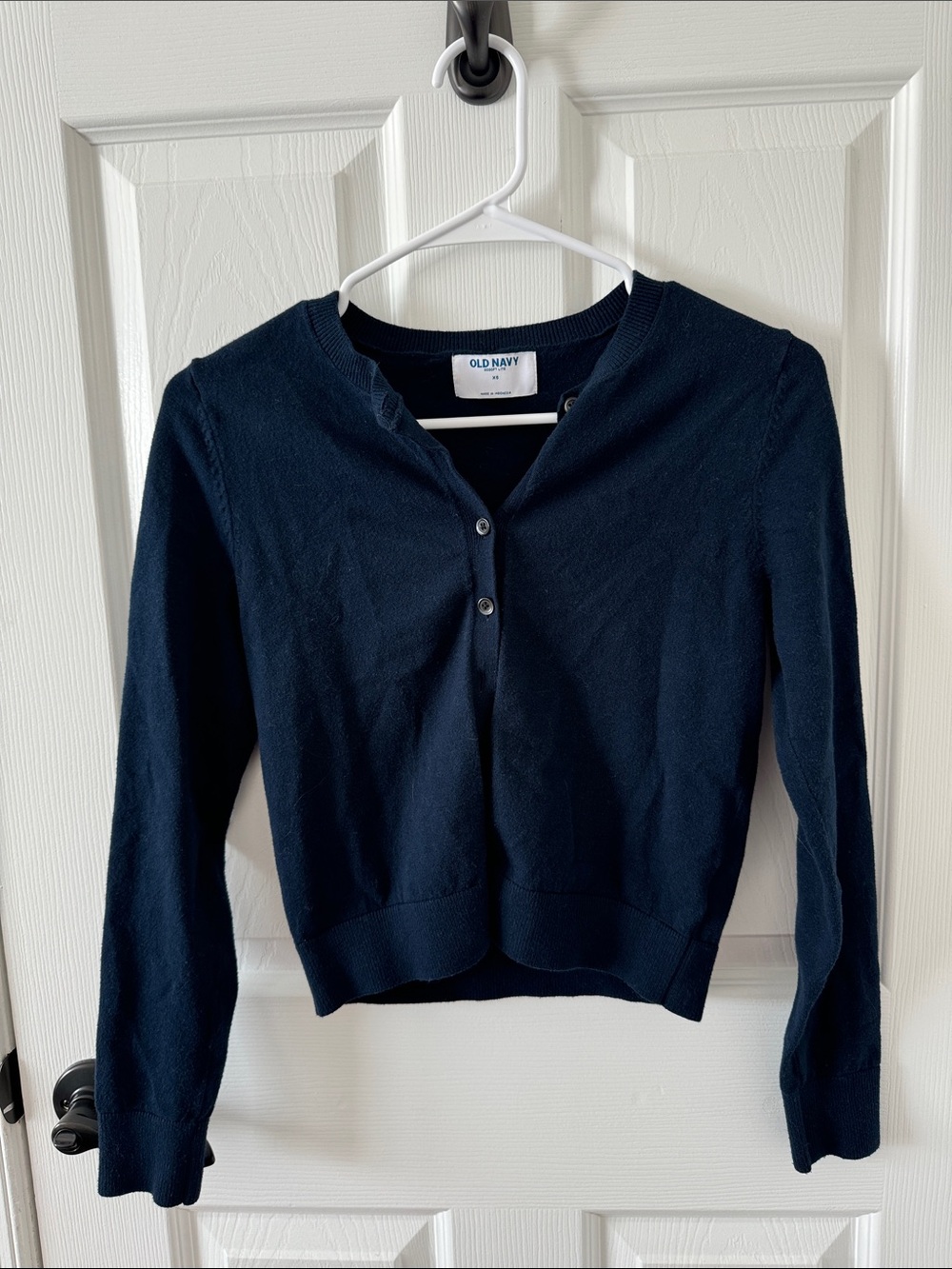 Old Navy SoSoft Lite Dark Navy Cropped Button Cardigan